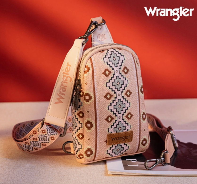 Wrangler Aztec Print Crossbody Chest Bag
