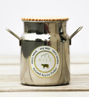 Stainless Milk Churn Candles - By Milk Reclamation Barn