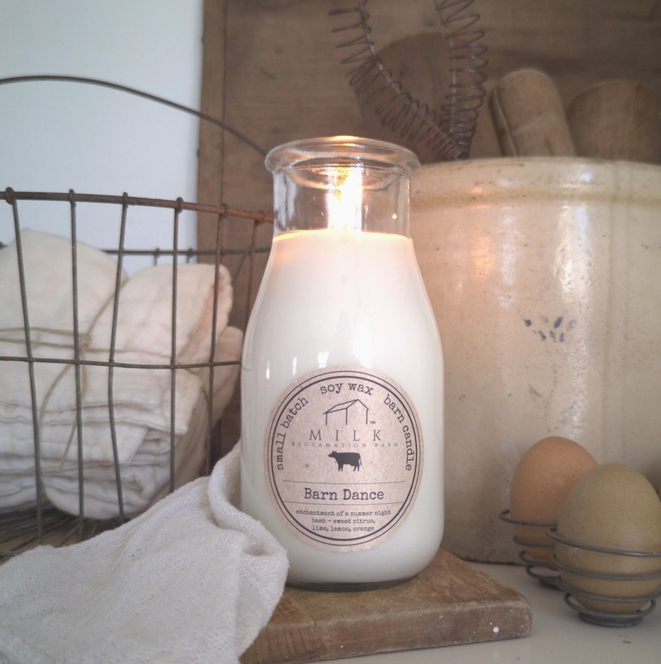 Milk Bottle Candle - by Milk Reclamation Barn