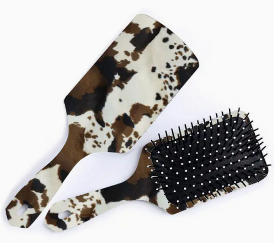 Cow Print Hairbrush