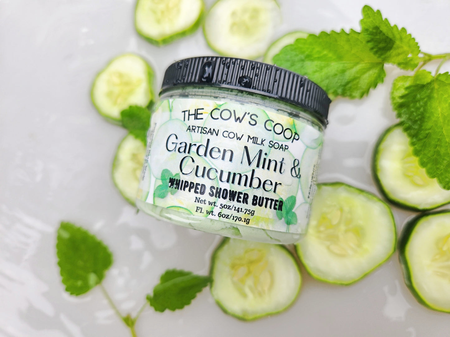 Garden Mint and Cucumber - Whipped Shower Butter Cow Milk Soap