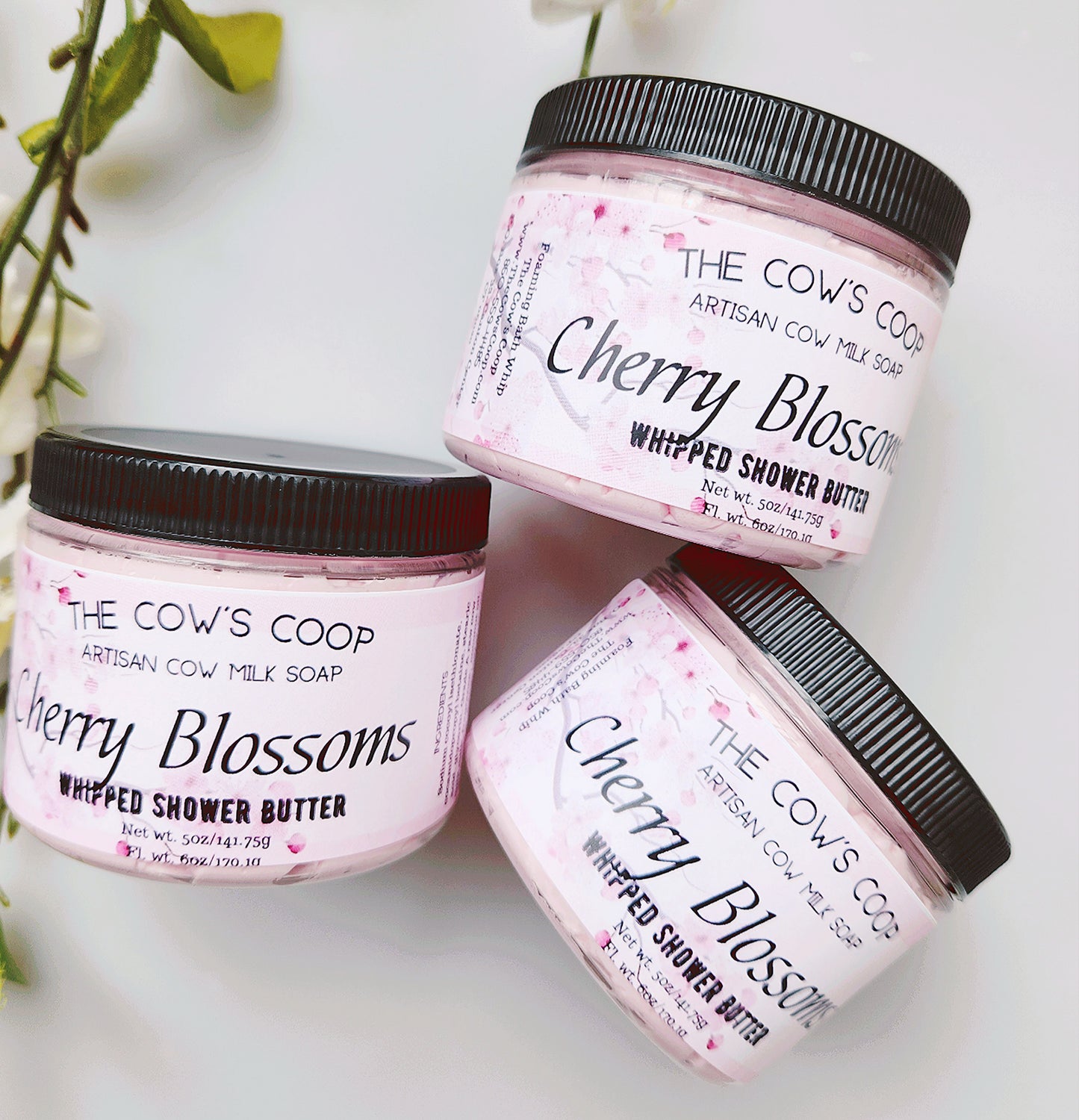 Cherry Blossoms - Whipped Shower Butter Cow Milk Soap
